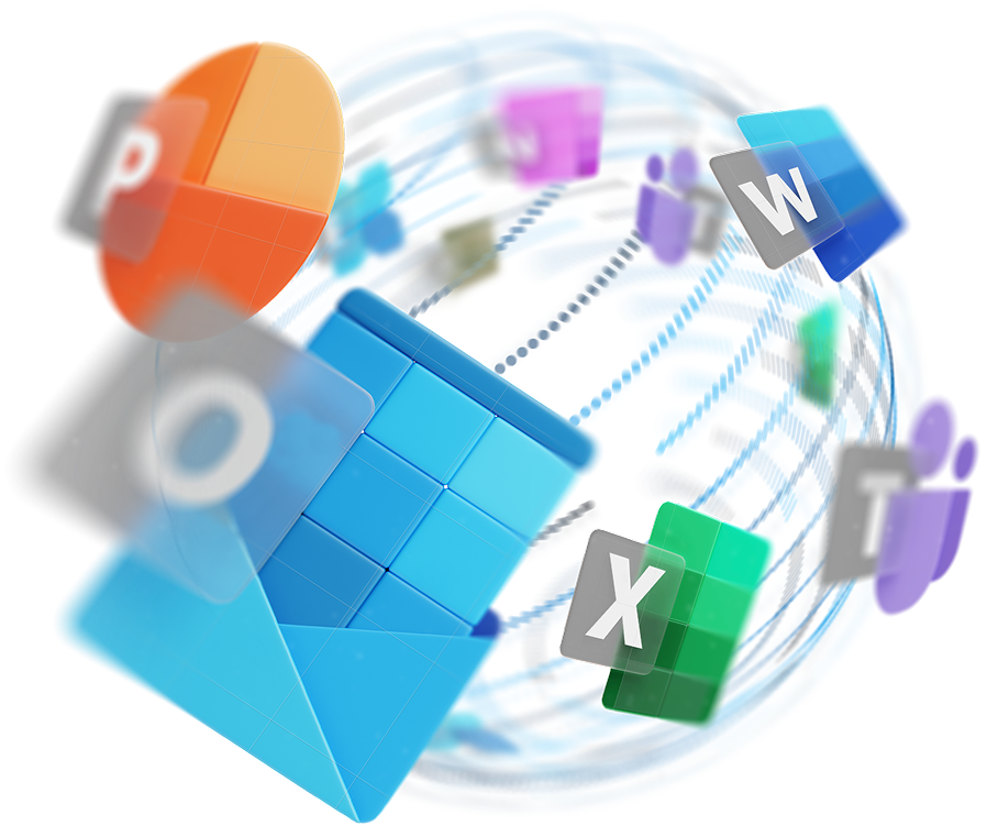 Application logos in a globe layout